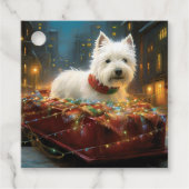 West Highland Witte Terriër Kerstfeest Bedankjes Labels (Voorkant)