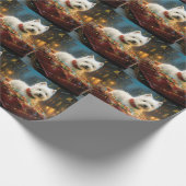 West Highland Witte Terriër Kerstfeest Cadeaupapier (Hoek)