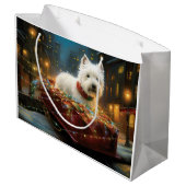 West Highland Witte Terriër Kerstfeest Groot Cadeauzakje (Achterkant Gekanteld)