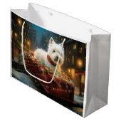 West Highland Witte Terriër Kerstfeest Groot Cadeauzakje (Voorkant Gekanteld)
