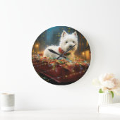 West Highland Witte Terriër Kerstfeest Grote Klok (Huis)