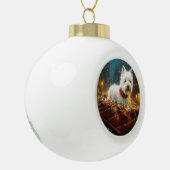 West Highland Witte Terriër Kerstfeest Keramische Bal Ornament (Links)