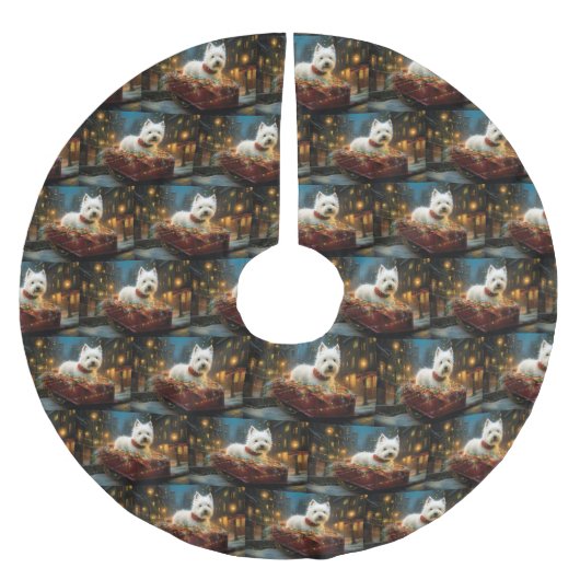 West Highland Witte Terriër Kerstfeest Kerstboom Rok (Voorkant)