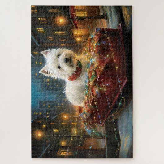 West Highland Witte Terriër Kerstfeest Legpuzzel (Verticaal)