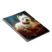 West Highland Witte Terriër Kerstfeest Notitieboek (Rechterzijde)