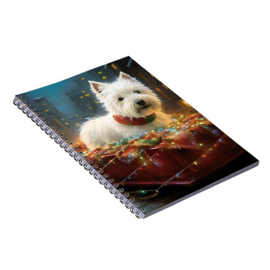 West Highland Witte Terriër Kerstfeest Notitieboek (Rechterzijde)