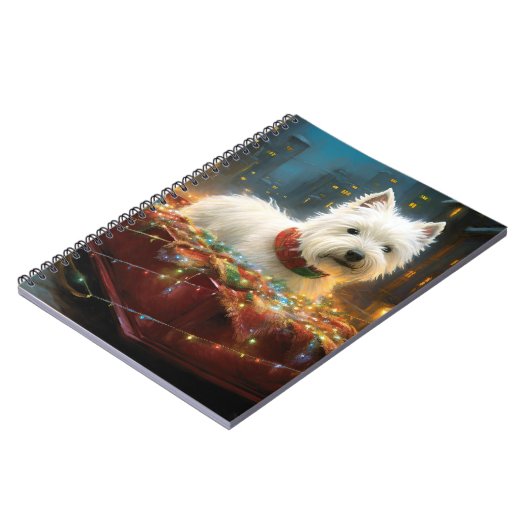 West Highland Witte Terriër Kerstfeest Notitieboek (Linkerzijde)