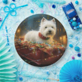 West Highland Witte Terriër Kerstfeest Papieren Bordje (Feest)