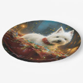 West Highland Witte Terriër Kerstfeest Papieren Bordje (Gekanteld)