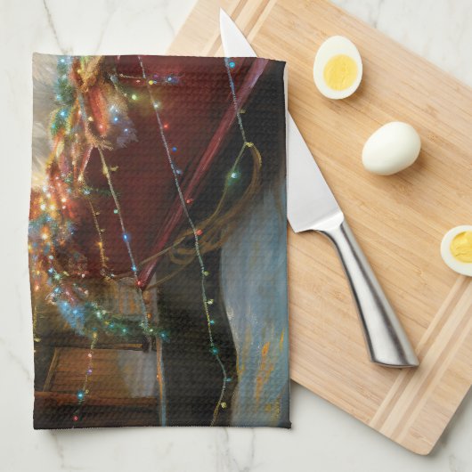 West Highland Witte Terriër Kerstfeest Theedoek (Quarter Fold)