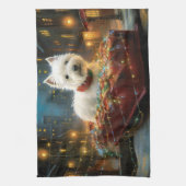 West Highland Witte Terriër Kerstfeest Theedoek (Verticaal)