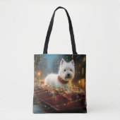 West Highland Witte Terriër Kerstfeest Tote Bag (Voorkant)