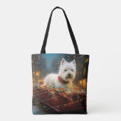 West Highland Witte Terriër Kerstfeest Tote Bag (Achterkant)