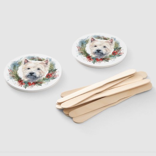 West Highland Witte Terriër Kerstkrans Handwaaier (Niet-gemonteerd)