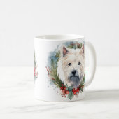 West Highland Witte Terriër Kerstkrans Koffiemok (Voorkant rechts)