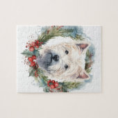 West Highland Witte Terriër Kerstkrans Legpuzzel (Horizontaal)