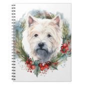 West Highland Witte Terriër Kerstkrans Notitieboek (Voorkant)