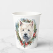West Highland Witte Terriër Kerstkrans Papieren Bekers (Achterkant)