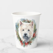 West Highland Witte Terriër Kerstkrans Papieren Bekers (Voorkant)