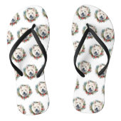 West Highland Witte Terriër Kerstkrans Teenslippers (Voetbed)