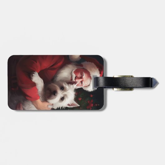 West Highland Witte Terriër Kerstmis Bagagelabel (Achterkant horizontaal)