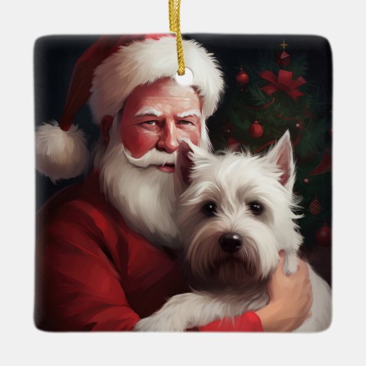 West Highland Witte Terriër Kerstmis Keramisch Ornament (Voorkant)