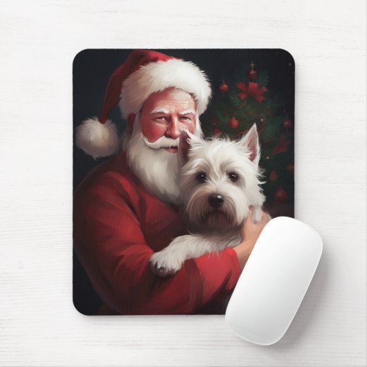 West Highland Witte Terriër Kerstmis Muismat (Met muis)