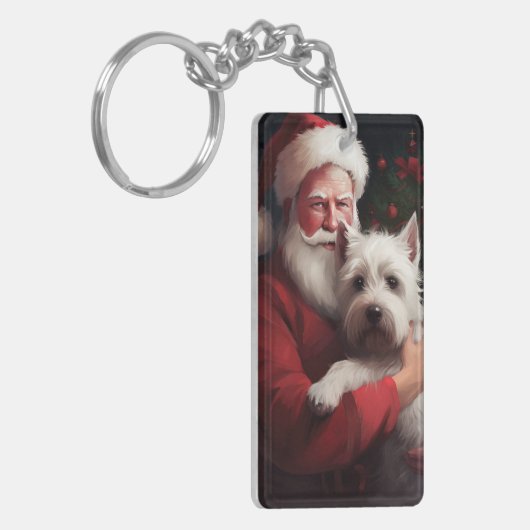 West Highland Witte Terriër Kerstmis Sleutelhanger (Voorkant Links)