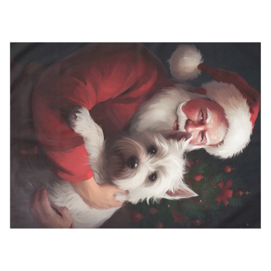 West Highland Witte Terriër Kerstmis Tafelkleed (Voorkant (Horizontaal))