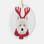 West Highland witte terriër kerstversiering Keramisch Ornament (Rechts)
