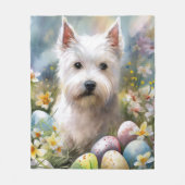 West Highland Witte Terriër Paaseieren Vakantie Fleece Deken (Voorkant)