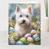 West Highland Witte Terriër Paaseieren Vakantie Kaart (Voorkant)