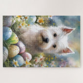 West Highland Witte Terriër Paaseieren Vakantie Legpuzzel (Horizontaal)