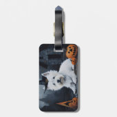 West Highland Witte Terriër Pompoen Halloween Bagagelabel (Achterkant verticaal)