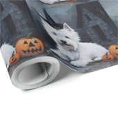 West Highland Witte Terriër Pompoen Halloween Cadeaupapier (Rol Hoek)