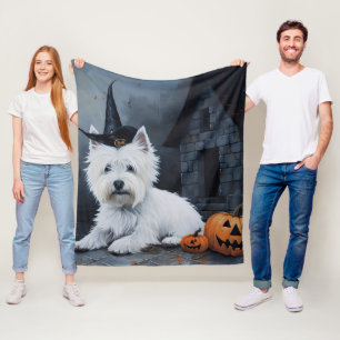 West Highland Witte Terriër Pompoen Halloween Fleece Deken