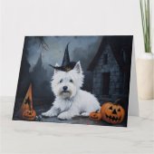 West Highland Witte Terriër Pompoen Halloween Kaart (Voorkant)