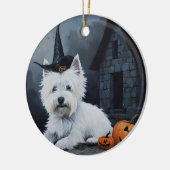West Highland Witte Terriër Pompoen Halloween Keramisch Ornament (Links)