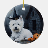 West Highland Witte Terriër Pompoen Halloween Keramisch Ornament (Achterkant)