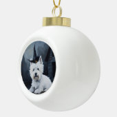 West Highland Witte Terriër Pompoen Halloween Keramische Bal Ornament (Rechts)