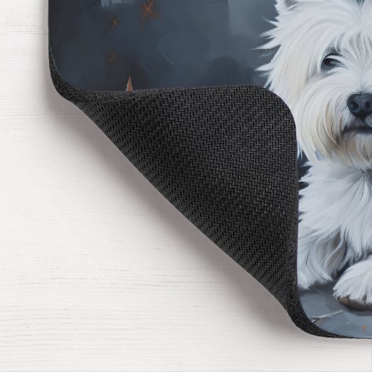 West Highland Witte Terriër Pompoen Halloween Muismat (Hoek)