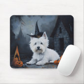 West Highland Witte Terriër Pompoen Halloween Muismat (Met muis)