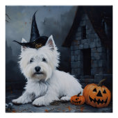 West Highland Witte Terriër Pompoen Halloween Perfect Poster (Voorkant)