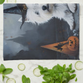 West Highland Witte Terriër Pompoen Halloween Theedoek (Gevouwen)