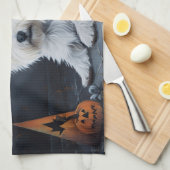 West Highland Witte Terriër Pompoen Halloween Theedoek (Quarter Fold)