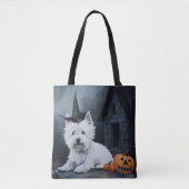 West Highland Witte Terriër Pompoen Halloween Tote Bag (Voorkant)