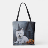West Highland Witte Terriër Pompoen Halloween Tote Bag (Achterkant)