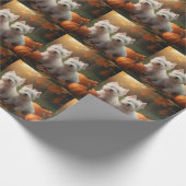 West Highland Witte Terriër Puppy Herfst Pompoen Cadeaupapier (Hoek)