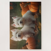 West Highland Witte Terriër Puppy Herfst Pompoen Legpuzzel (Verticaal)