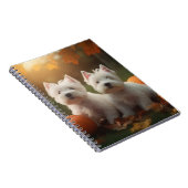 West Highland Witte Terriër Puppy Herfst Pompoen Notitieboek (Rechterzijde)